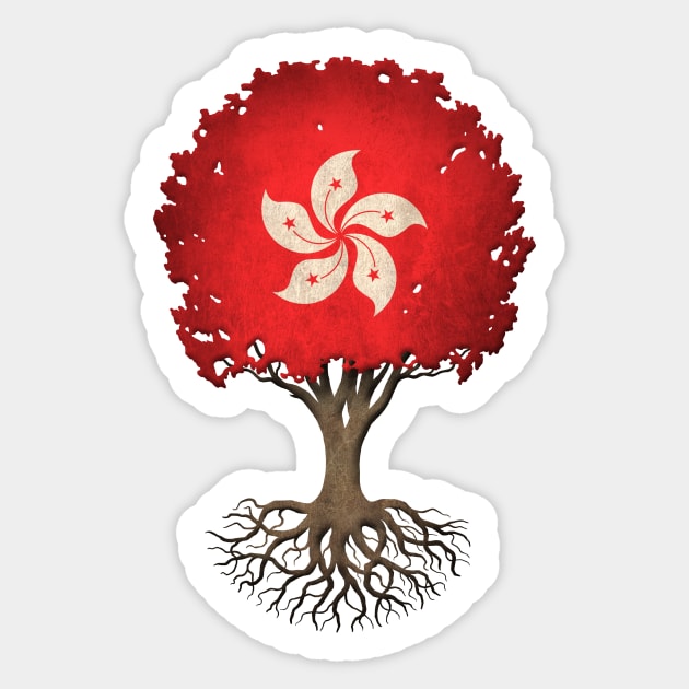 Tree of Life with Hong Kong Flag Sticker by jeffbartels